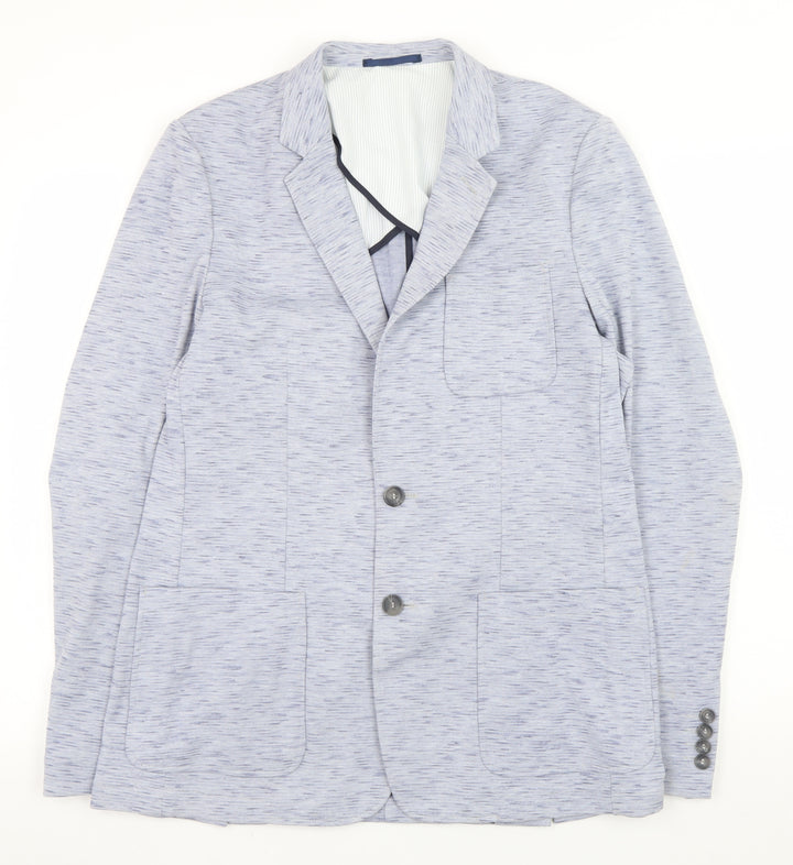Mish Mash Men’s Blue Knit Blazer Large - Smart Casual Lined Jacket