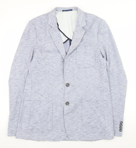 Mish Mash Men’s Blue Knit Blazer Large - Smart Casual Lined Jacket
