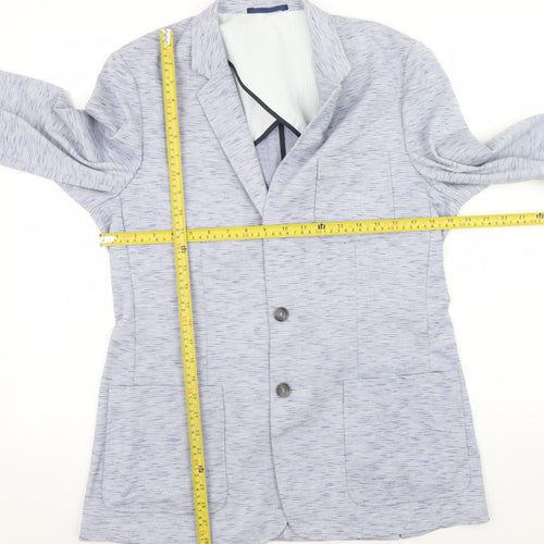 Mish Mash Men’s Blue Knit Blazer Large - Smart Casual Lined Jacket