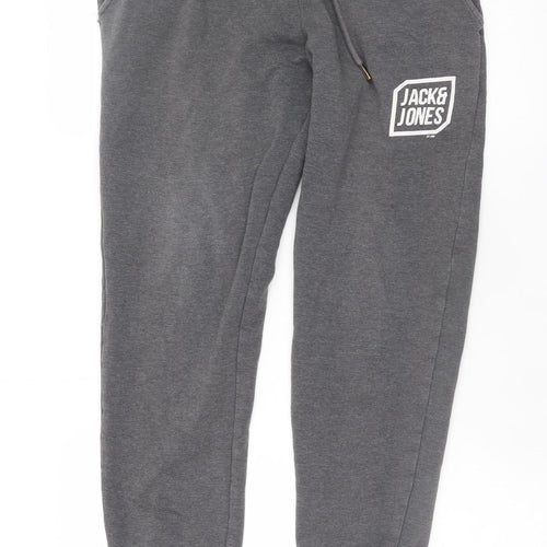 Jack & Jones Men's Grey Jogger Sweatpants M Elastic Waist Comfort