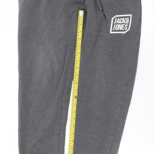 Jack & Jones Men's Grey Jogger Sweatpants M Elastic Waist Comfort