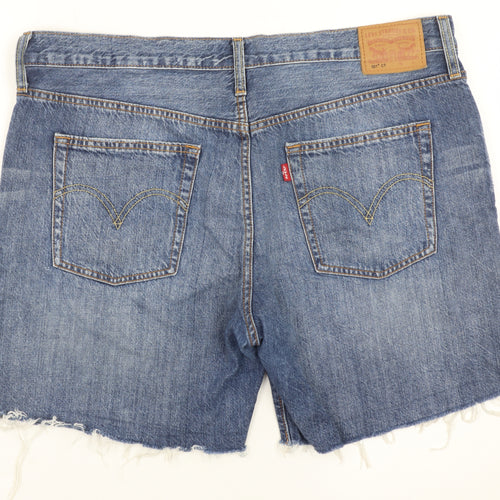 Levi's Men's Blue Denim Distressed 501 Shorts W32 Regular Fit