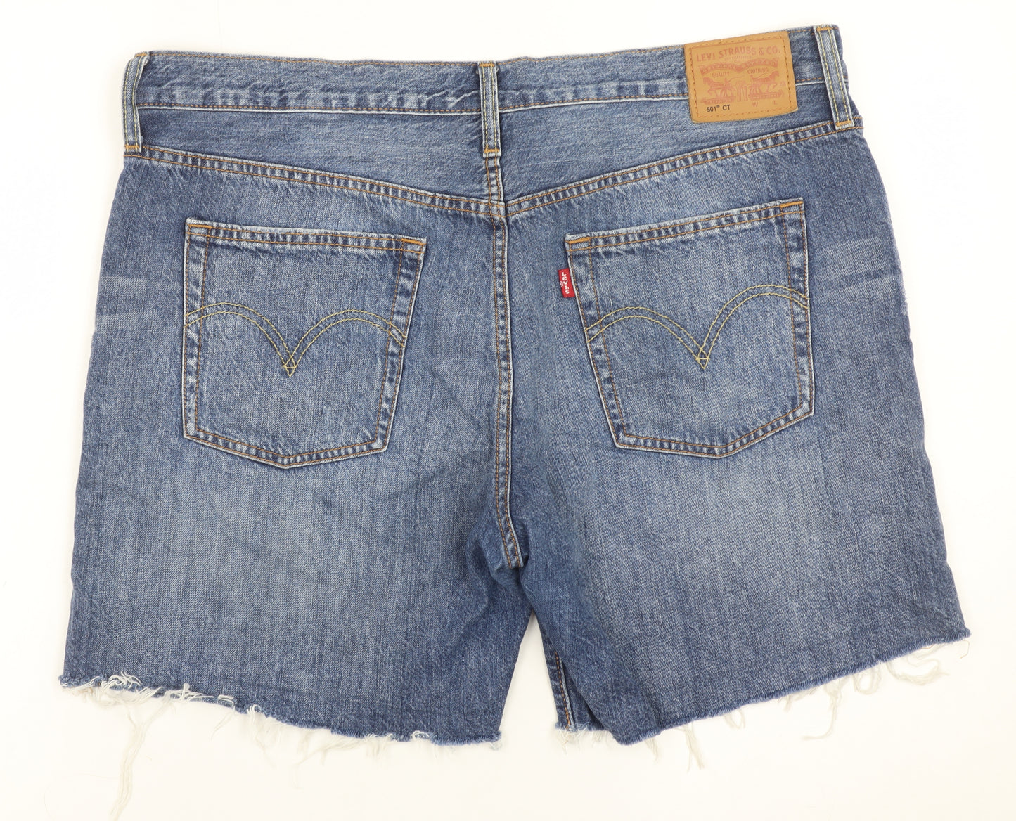 Levi's Men's Blue Denim Distressed 501 Shorts W32 Regular Fit