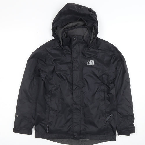 Karrimor Boys Black Waterproof Hooded Rain Jacket 7-8 Years