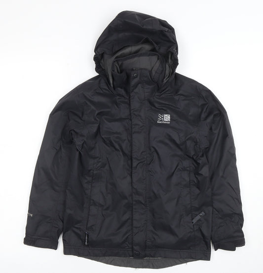 Karrimor Boys Black Waterproof Hooded Rain Jacket 7-8 Years