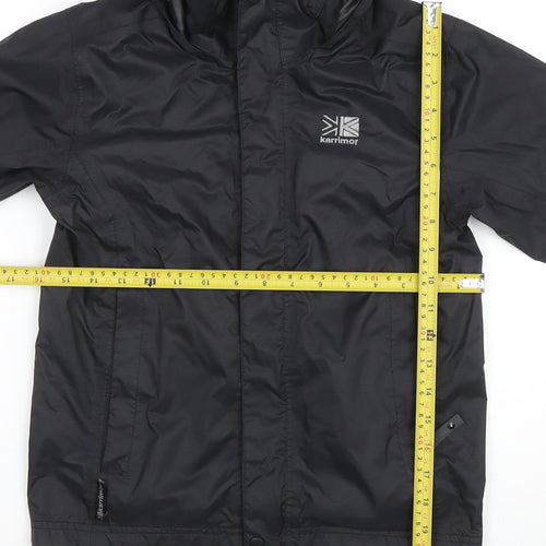 Karrimor Boys Black Waterproof Hooded Rain Jacket 7-8 Years
