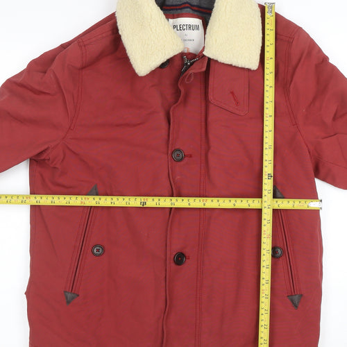Ben Sherman Men's Red Cotton Biker Jacket M Classic Mid-Length