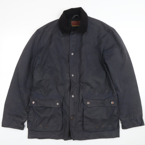 Oliver Sweeney Men's Black Waxed Cotton Jacket Small Cord Collar