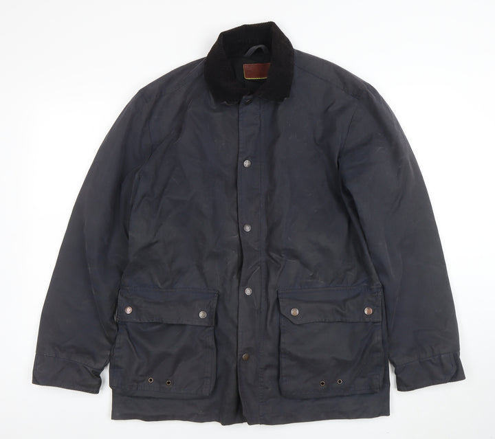 Oliver Sweeney Men's Black Waxed Cotton Jacket Small Cord Collar