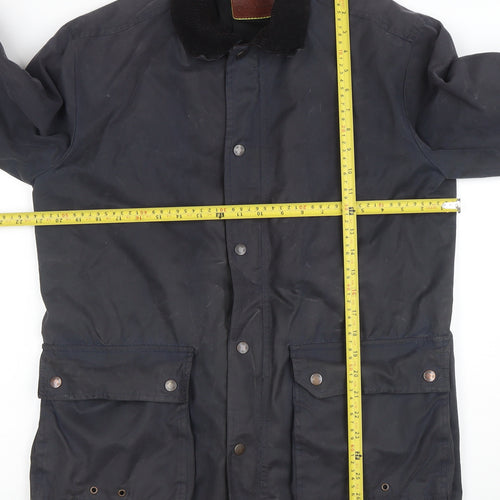Oliver Sweeney Men's Black Waxed Cotton Jacket Small Cord Collar