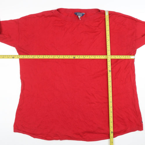 Joules Women's Red Cotton Classic Crew Neck Jumper Size 14