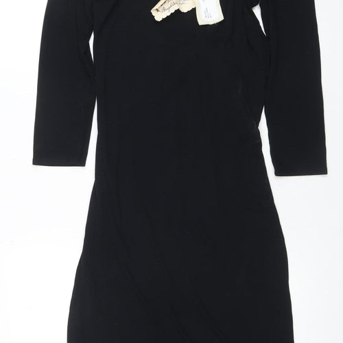 Post Card by Elif Women's Black Stretch Bodycon Dress Size S