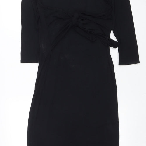 Post Card by Elif Women's Black Stretch Bodycon Dress Size S