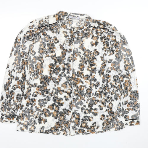 Marks and Spencer Women’s Multicoloured Leopard Print Long Sleeve Blouse Size 16