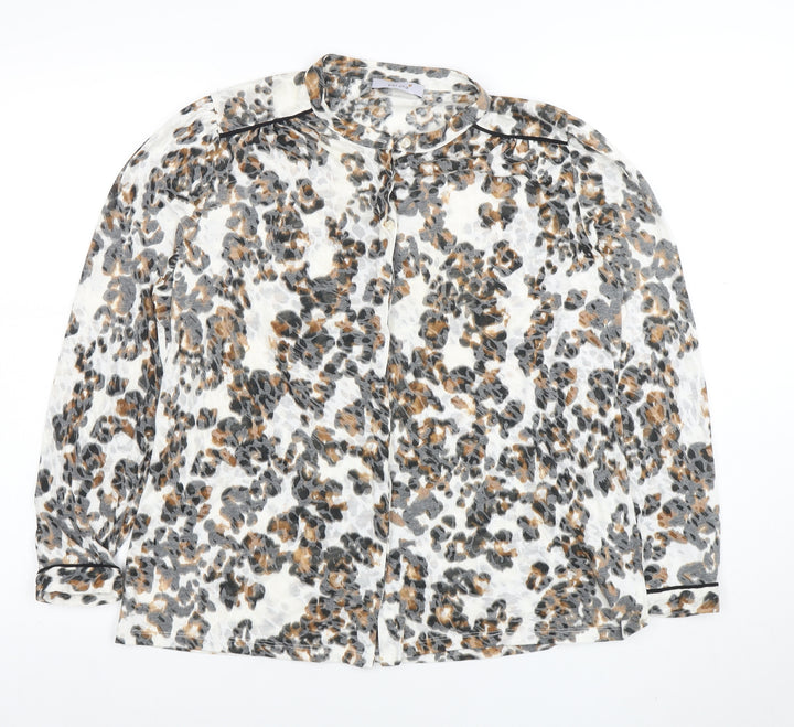 Marks and Spencer Women’s Multicoloured Leopard Print Long Sleeve Blouse Size 16
