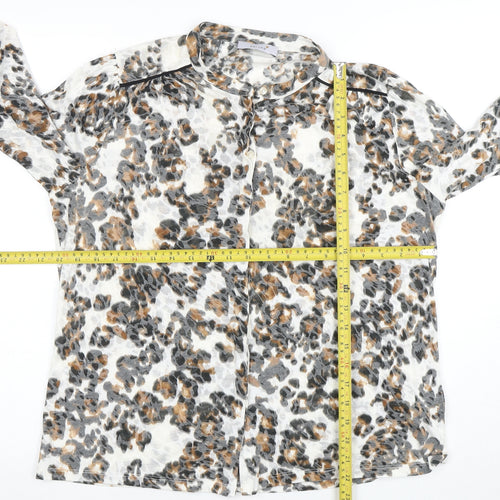Marks and Spencer Women’s Multicoloured Leopard Print Long Sleeve Blouse Size 16
