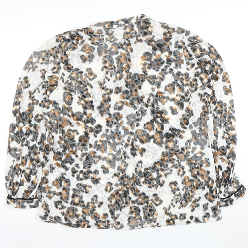 Marks and Spencer Women’s Multicoloured Leopard Print Long Sleeve Blouse Size 16