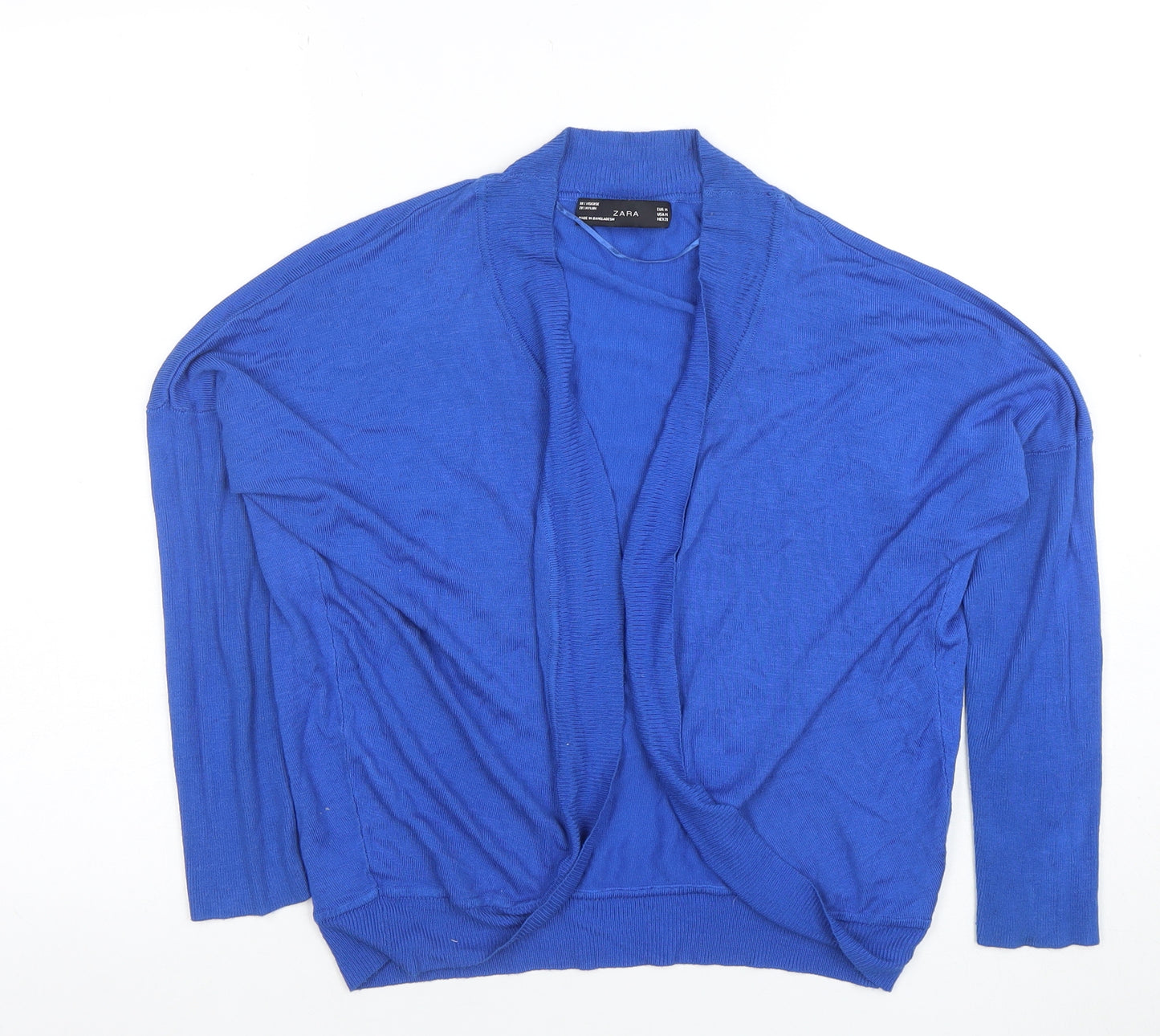 ZARA Women's Blue Lightweight Open Knit Cardigan Size M