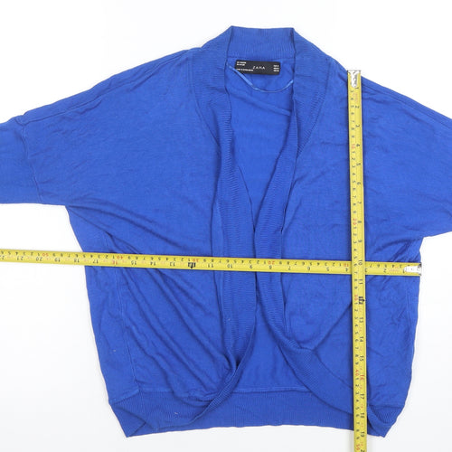 ZARA Women's Blue Lightweight Open Knit Cardigan Size M