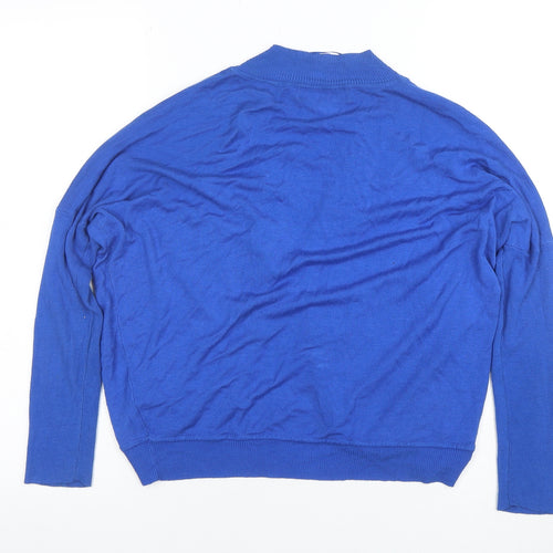 ZARA Women's Blue Lightweight Open Knit Cardigan Size M