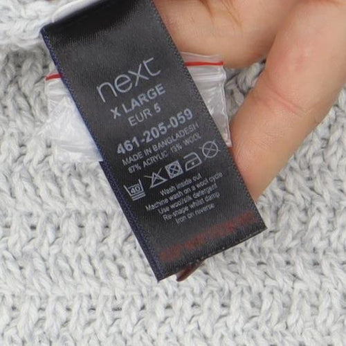 Next Men Grey XL Shawl Collar Button Knit Jumper Wool Blend