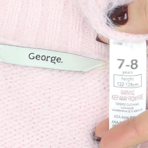 George Teens Pink Cable Knit Button Cardigan Jumper 7-8 Years