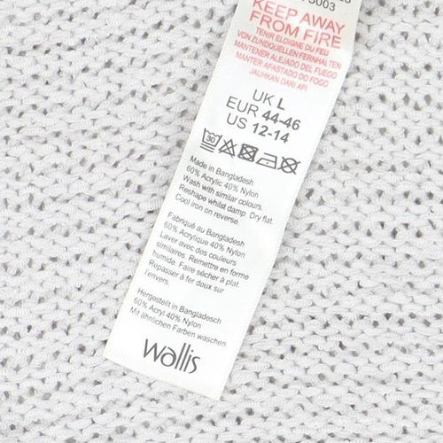 Wallis Women Ivory Short Sleeve Knit Pullover Jumper L