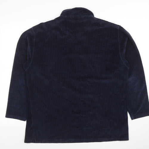 Burton Menswear Men's Blue Corduroy 1/4 Zip Sweatshirt L