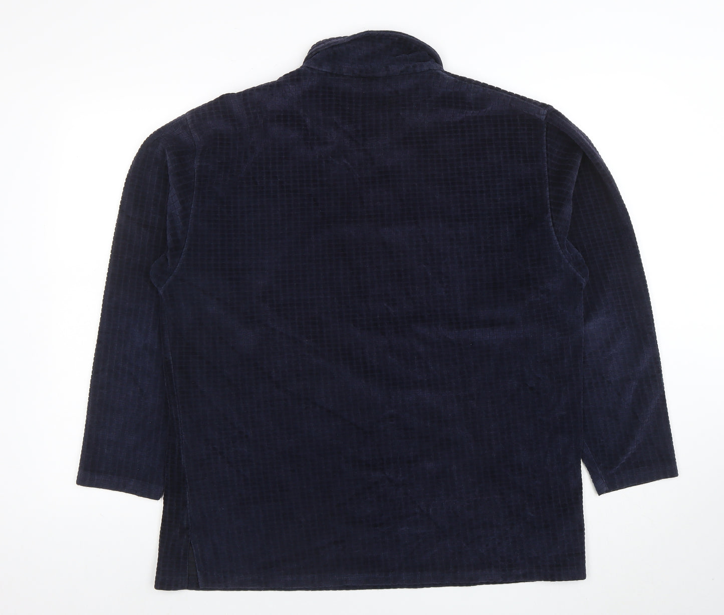 Burton Menswear Men's Blue Corduroy 1/4 Zip Sweatshirt L