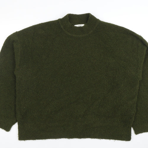 Marks and Spencer Women’s Green Mock Neck Wool Blend Jumper Size L