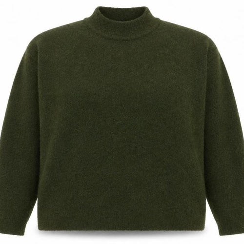 Marks and Spencer Women’s Green Mock Neck Wool Blend Jumper Size L