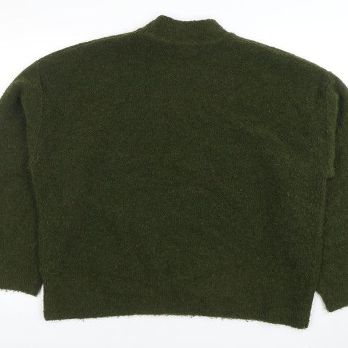 Marks and Spencer Women’s Green Mock Neck Wool Blend Jumper Size L