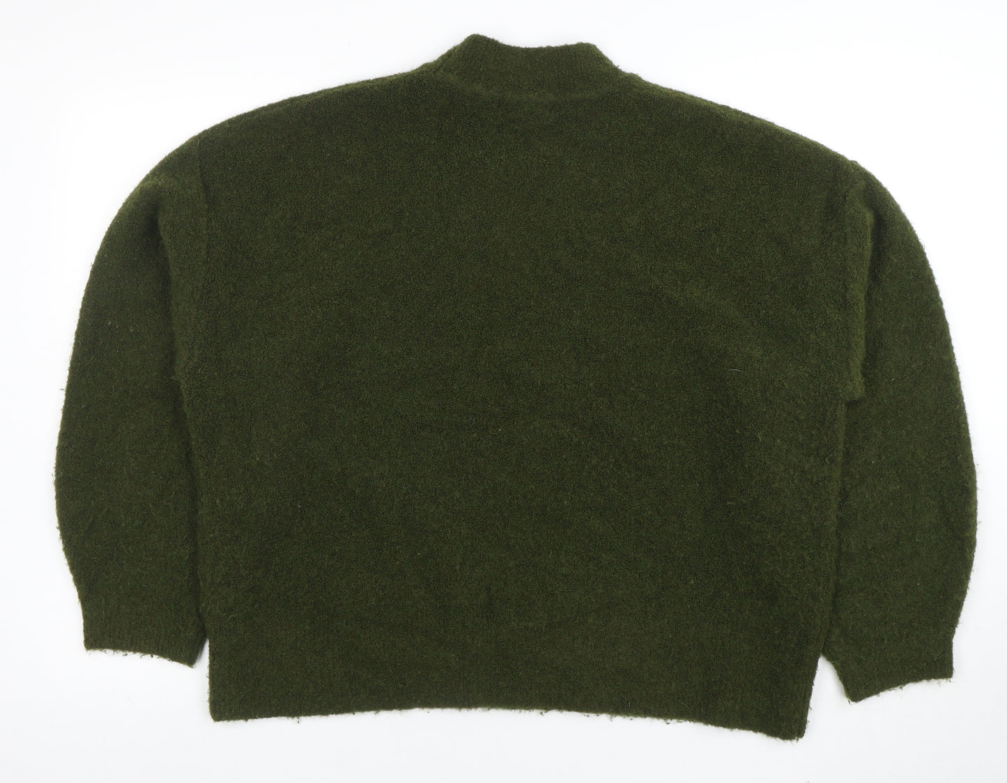 Marks and Spencer Women’s Green Mock Neck Wool Blend Jumper Size L