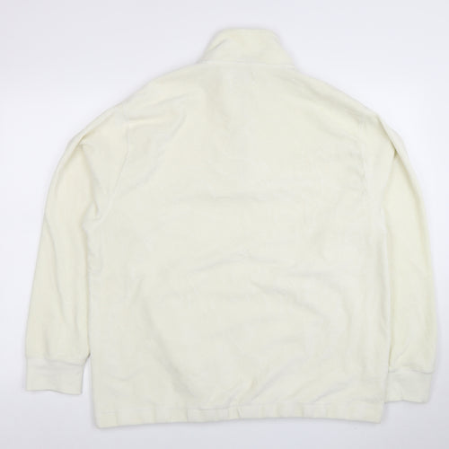 Topman Men’s Ivory Corduroy 1/2 Zip Sweatshirt XL Regular Fit
