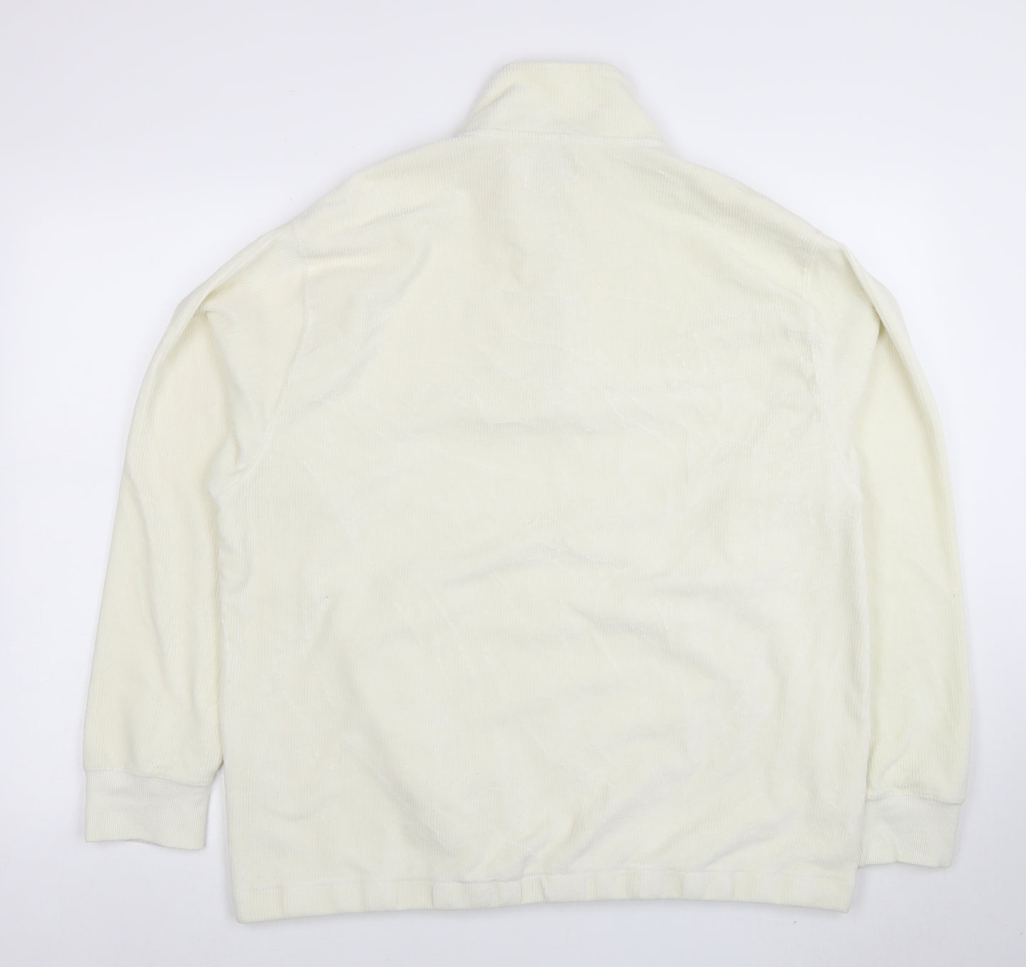 Topman Men’s Ivory Corduroy 1/2 Zip Sweatshirt XL Regular Fit