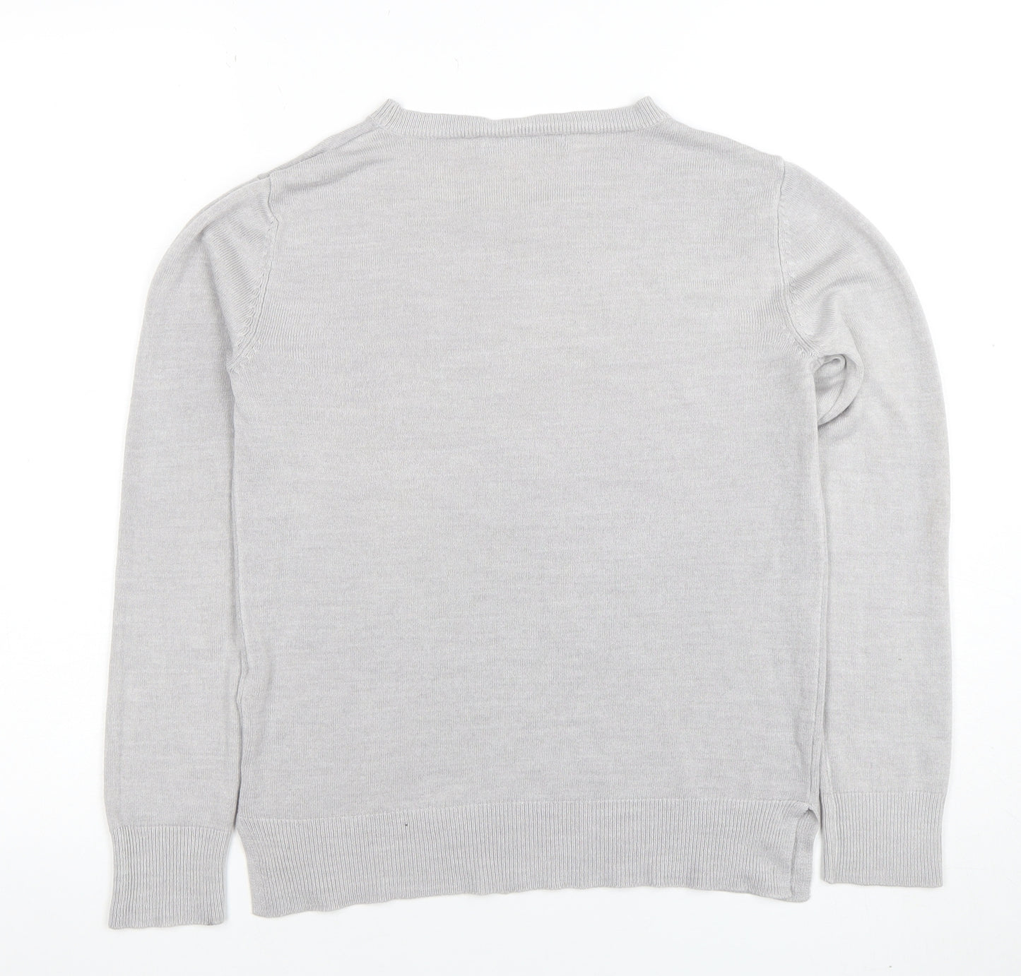 Marks and Spencer Women’s Grey Acrylic Crew Neck Jumper Size 8