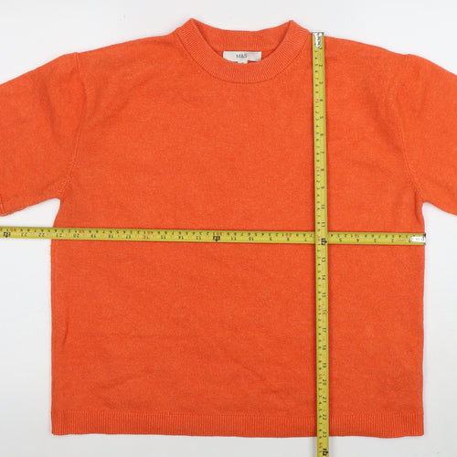 Marks and Spencer Womens Orange Basic Short Sleeve Knit T-Shirt M