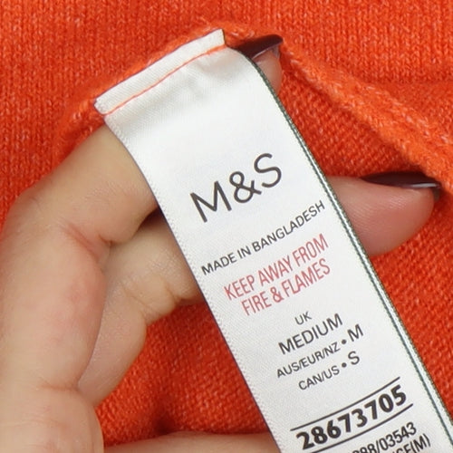 Marks and Spencer Womens Orange Basic Short Sleeve Knit T-Shirt M