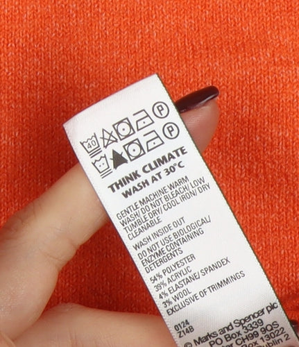 Marks and Spencer Womens Orange Basic Short Sleeve Knit T-Shirt M
