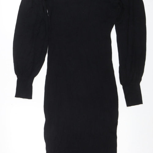 Yulaschka by Wehkamp Women’s Black Bodycon Midi Knit Dress L