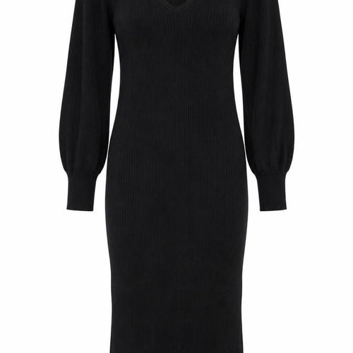 Yulaschka by Wehkamp Women’s Black Bodycon Midi Knit Dress L