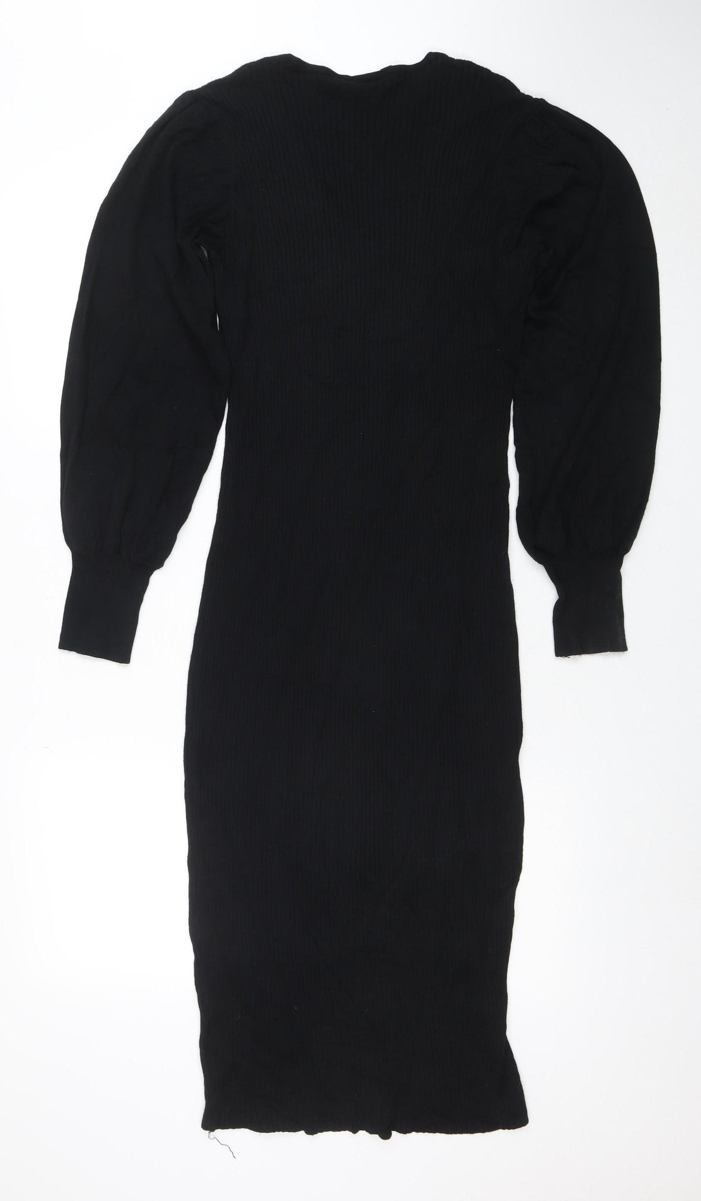 Yulaschka by Wehkamp Women’s Black Bodycon Midi Knit Dress L