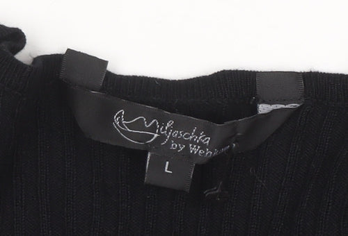 Yulaschka by Wehkamp Women’s Black Bodycon Midi Knit Dress L