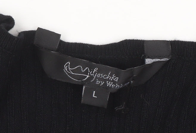Yulaschka by Wehkamp Women’s Black Bodycon Midi Knit Dress L