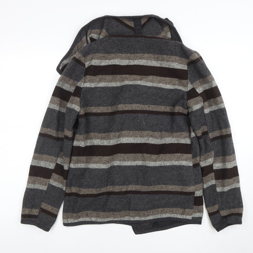Warehouse Women’s Grey Striped Long Sleeve Cardigan UK 12