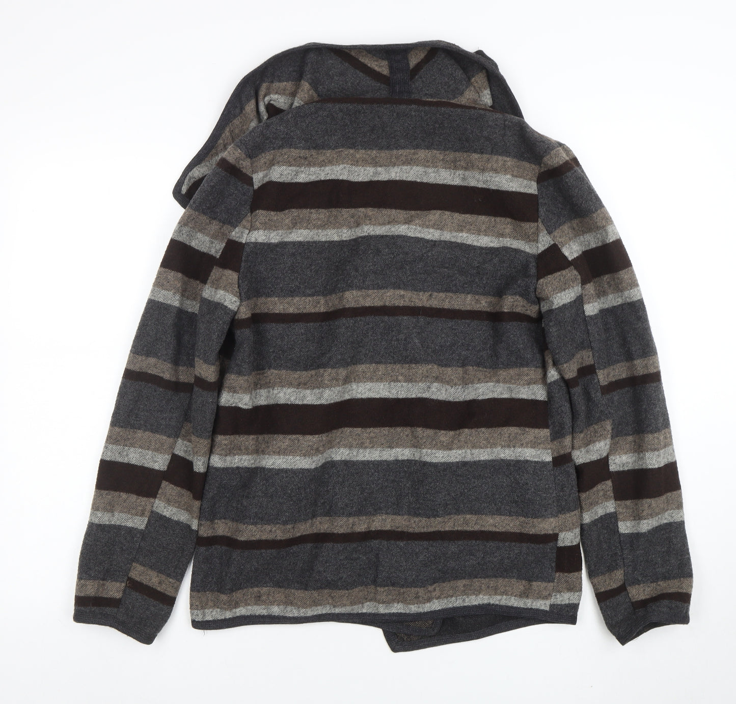 Warehouse Women’s Grey Striped Long Sleeve Cardigan UK 12