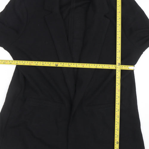 M&Co Women’s Black Collared Long Sleeve Knit Cardigan Size 18