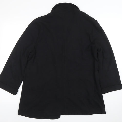 M&Co Women’s Black Collared Long Sleeve Knit Cardigan Size 18