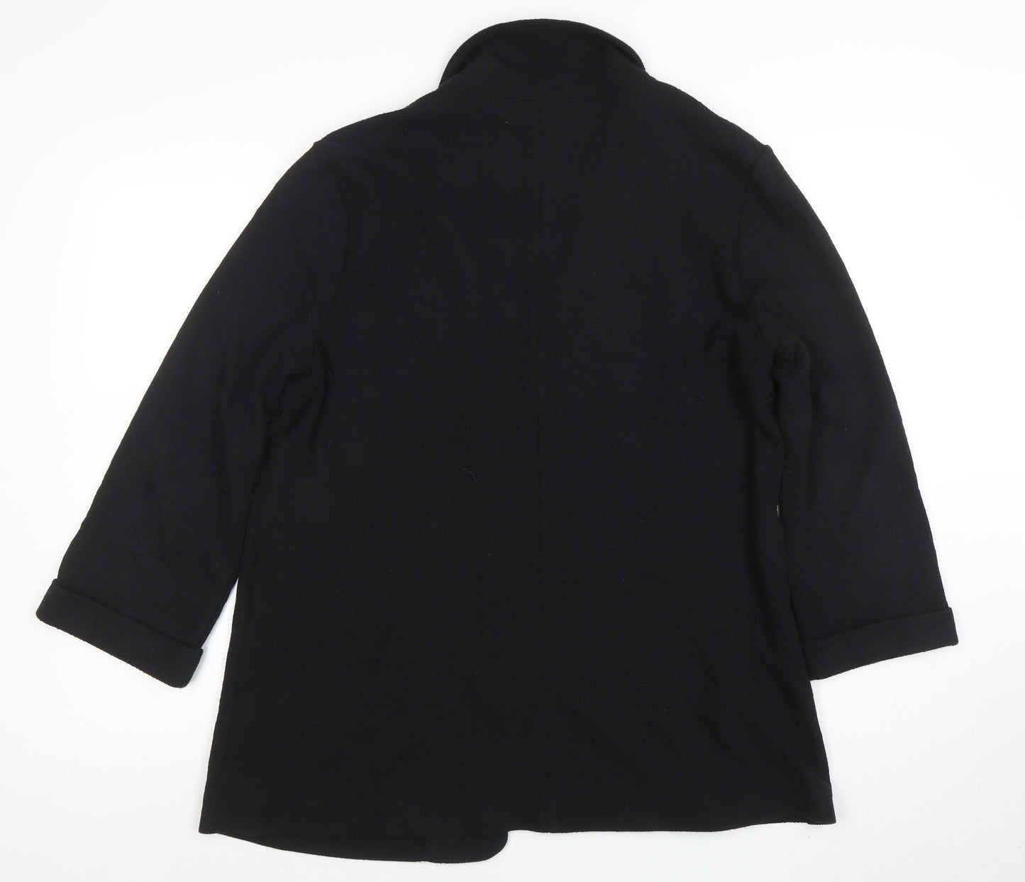 M&Co Women’s Black Collared Long Sleeve Knit Cardigan Size 18