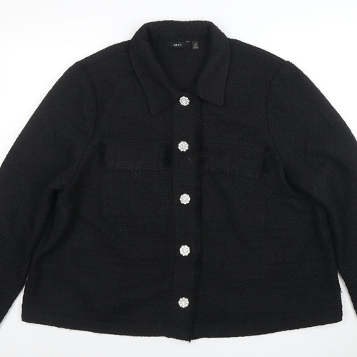 Next Women's Black Tweed Button Short Jacket Size 22
